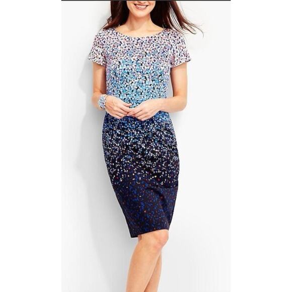 Talbots Floral Ombre Sheath Career Dress Size 6 - Picture 4 of 9